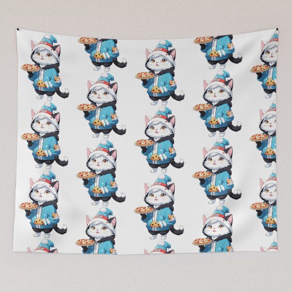 Item preview, Cat In A Hat With Pizza, For Cat Lovers, and Pizza Lovers designed and sold by ColorFlick.