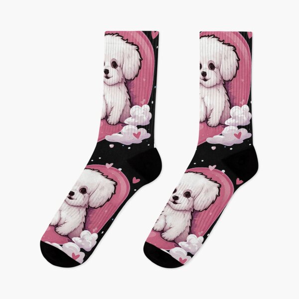 Item preview, Cute Bichon Frise valentine puppies dog breed in love illustration designed and sold by NBSStore.