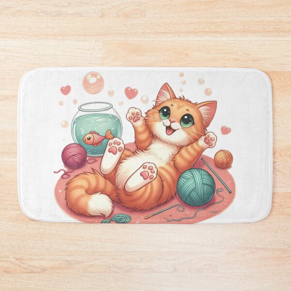 Item preview, Cat Playing Ball Yarn designed and sold by Azrora.