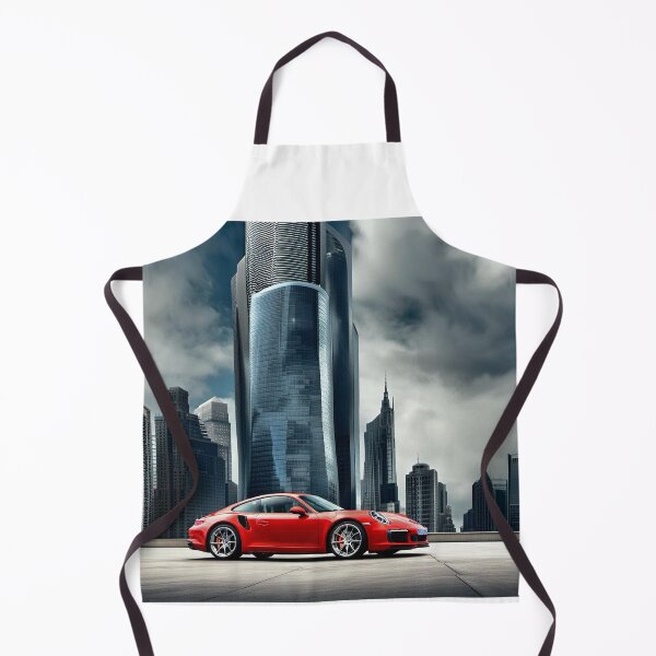 Item preview, Porsche in front of high-rise buildings designed and sold by wellartkunst.