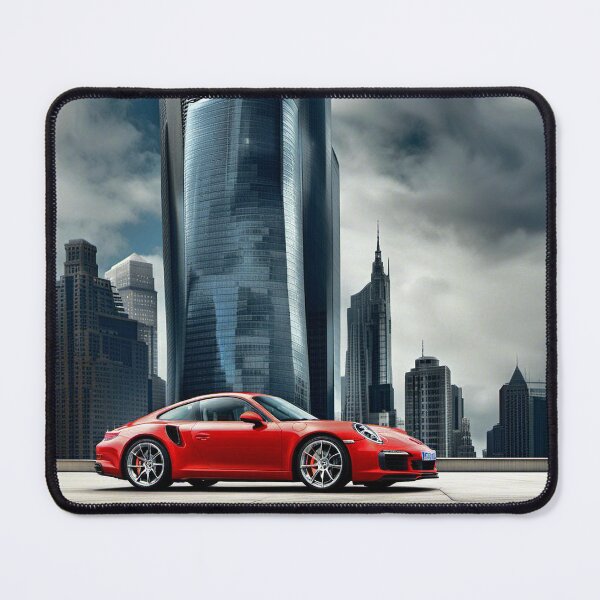 Item preview, Porsche in front of high-rise buildings designed and sold by wellartkunst.