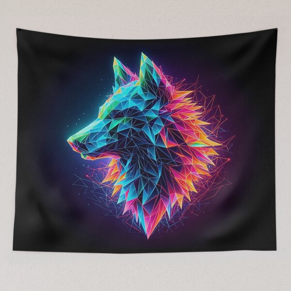 Item preview, Vibrant Canine Geometry: Wolf of Neon Shadows designed and sold by Nick Seidel.