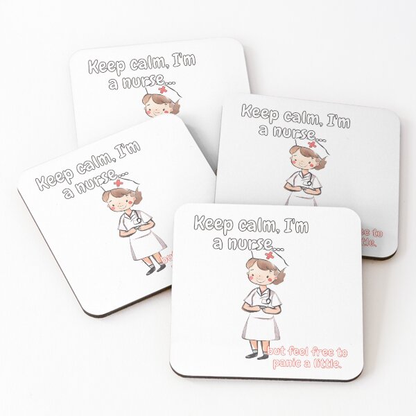 Item preview, Keep calm, I'm a nurse... but feel free to panic a little - Watercolor Illustration designed and sold by PixelBadBunny.