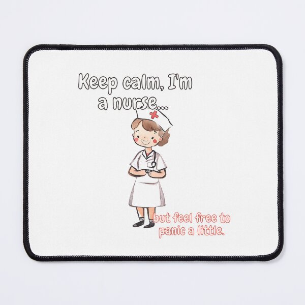Item preview, Keep calm, I'm a nurse... but feel free to panic a little - Watercolor Illustration designed and sold by PixelBadBunny.