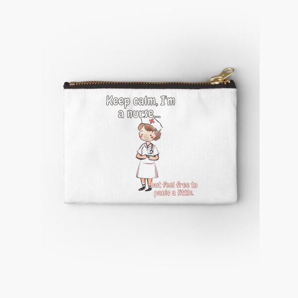 Item preview, Keep calm, I'm a nurse... but feel free to panic a little - Watercolor Illustration designed and sold by PixelBadBunny.