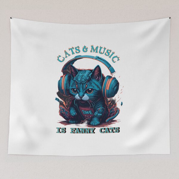 Item preview, CATS AND MUSIC IS FANNY CATS designed and sold by OUBLACK.