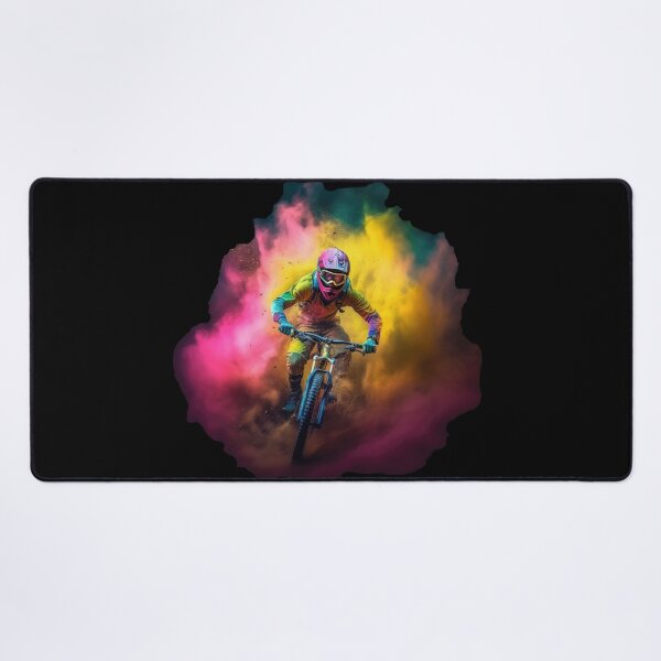 Item preview, Mountain bikers, mountain biking, mountain bikes escaping the dust cloud designed and sold by WallGemsArt.