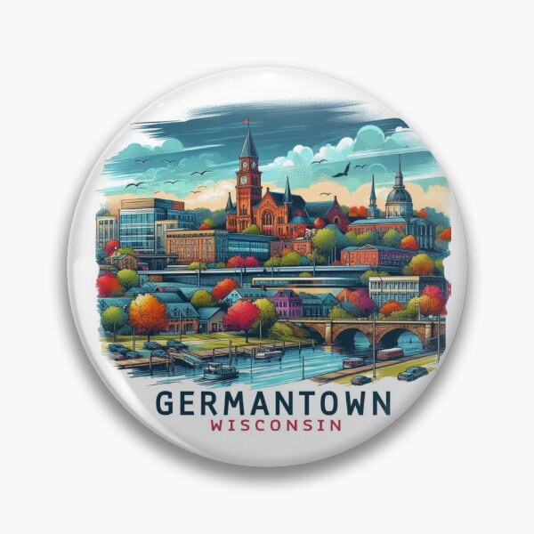 Item preview, Germantown Wisconsin Watercolor Illustration designed and sold by PaintMeWorld.