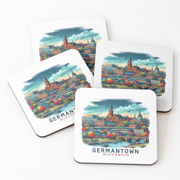 Item preview, Germantown Wisconsin Watercolor Illustration designed and sold by PaintMeWorld.