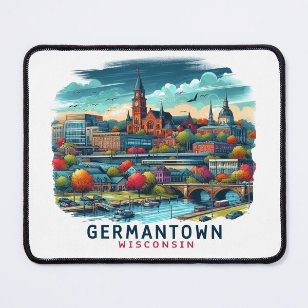Item preview, Germantown Wisconsin Watercolor Illustration designed and sold by PaintMeWorld.