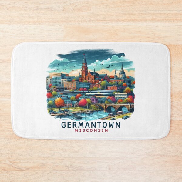 Item preview, Germantown Wisconsin Watercolor Illustration designed and sold by PaintMeWorld.