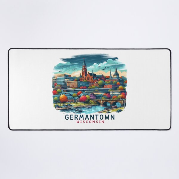 Item preview, Germantown Wisconsin Watercolor Illustration designed and sold by PaintMeWorld.