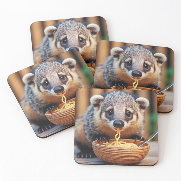 Item preview, Whimsical Noodle Eating Coatimundi designed and sold by Daniel Dudgeon.
