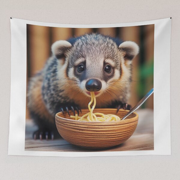 Item preview, Whimsical Noodle Eating Coatimundi designed and sold by Daniel Dudgeon.