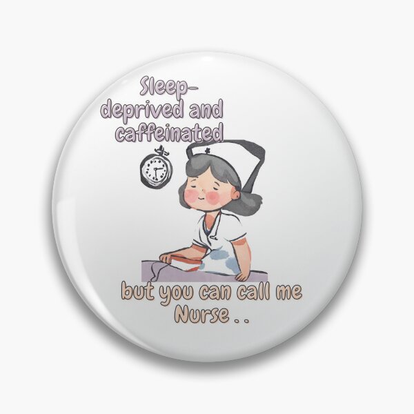 Item preview, Sleep-deprived and caffeinated – but you can call me Nurse - Watercolor Illustration designed and sold by PixelBadBunny.