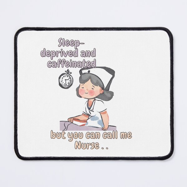 Item preview, Sleep-deprived and caffeinated – but you can call me Nurse - Watercolor Illustration designed and sold by PixelBadBunny.