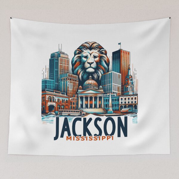 Item preview, Jackson Mississippi Watercolor Illustration designed and sold by PaintMeWorld.