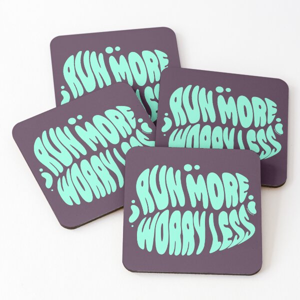 Item preview, Run More Worry Less | 60s Psy Lettering designed and sold by monkeybusiness.pt.