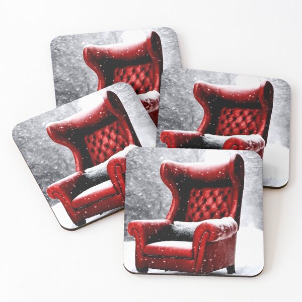 Item preview, Red armchair in the snow designed and sold by wellartkunst.