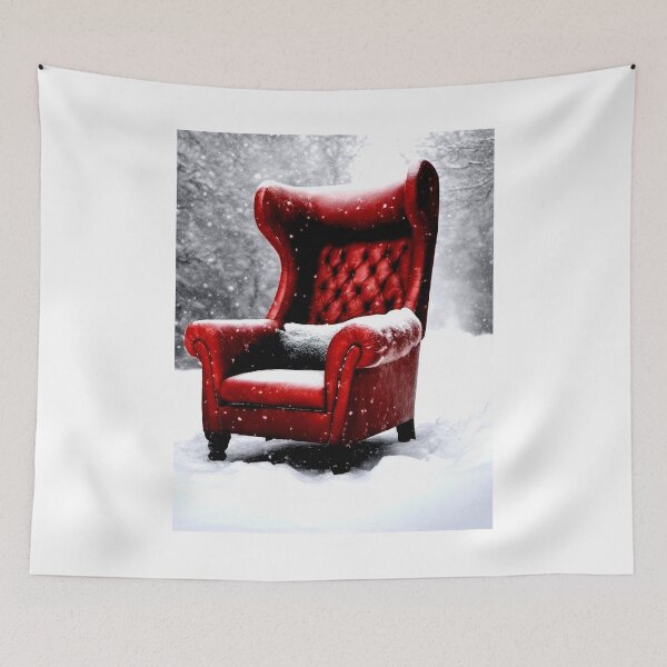 Item preview, Red armchair in the snow designed and sold by wellartkunst.