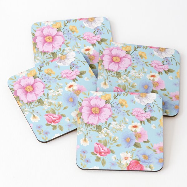 Item preview, Pastel Blue Floral Harmony | Seamless Colorful Flowers Design designed and sold by Thanatphak Tansakul.