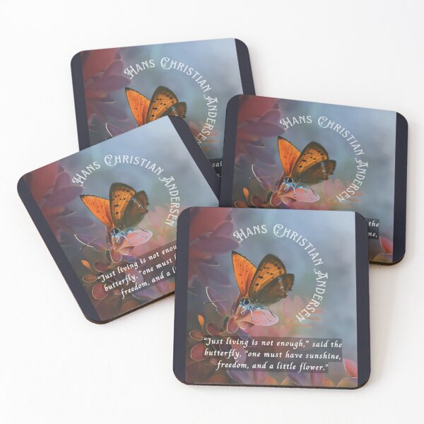 Item preview, Hans Christian Andersen  quote:  “Just living isn't enough,” said the butterfly, “one must have sunshine, freedom and a little flower.” designed and sold by artbleed.