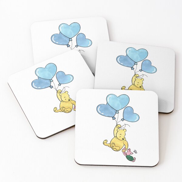 Item preview, Classic Winnie The Pooh Valentine's Bear Blue Heart Balloons designed and sold by Cristina Galerina.