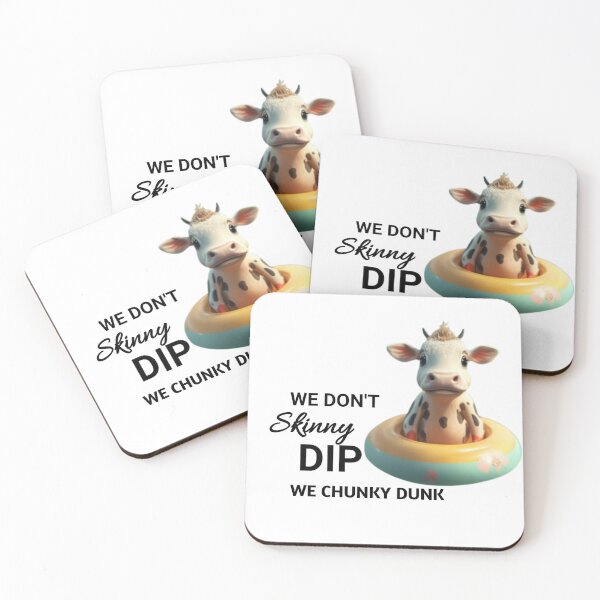 Item preview, "We Don't Skinny Dip We chunky Dunk”-cow print ducks designed and sold by Obinne.