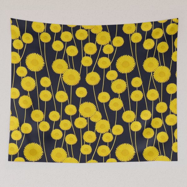 Item preview, Yellow dandelion flowers pattern designed and sold by randrdesign.