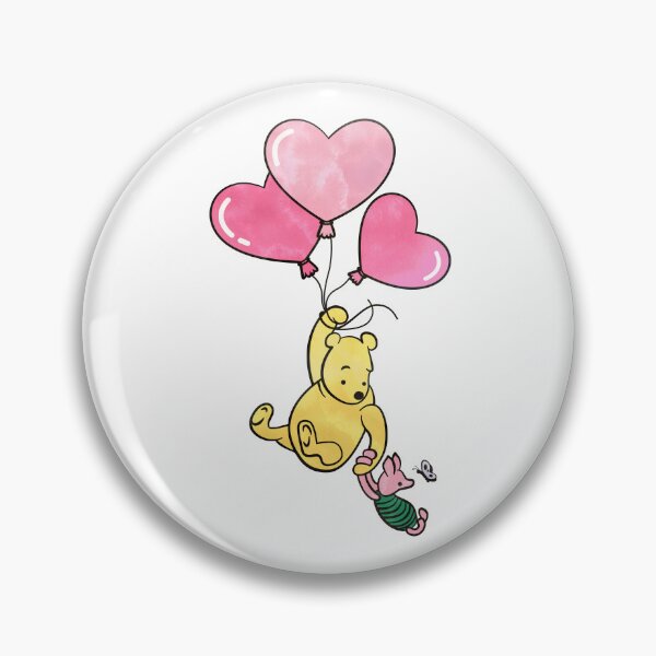 Item preview, Classic Winnie The Pooh Valentine's Bear Pink Hearts Balloons designed and sold by Cristina Galerina.