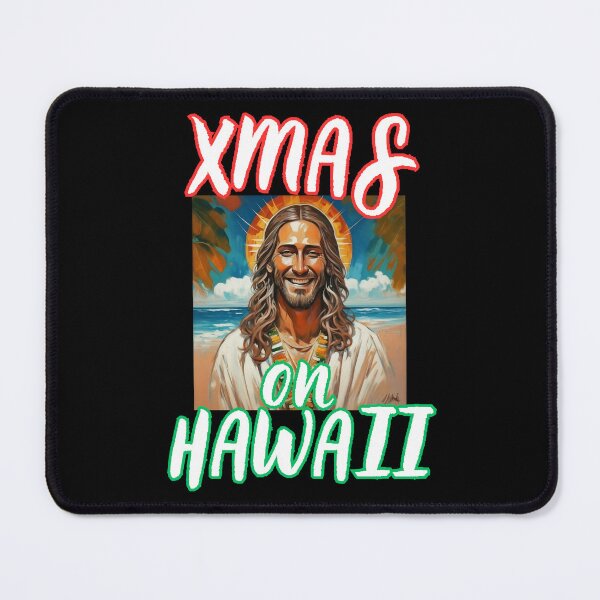 Item preview, Xmas on Hawaii with smilling Jesus on the beach christian funny gifts designed and sold by thankful-loco.