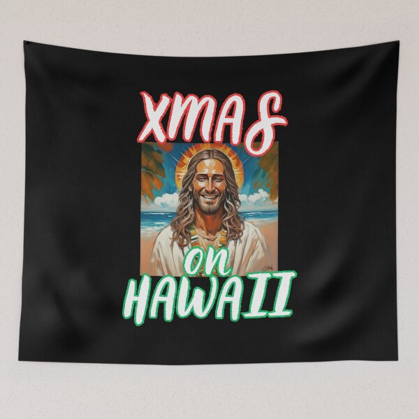 Item preview, Xmas on Hawaii with smilling Jesus on the beach christian funny gifts designed and sold by thankful-loco.