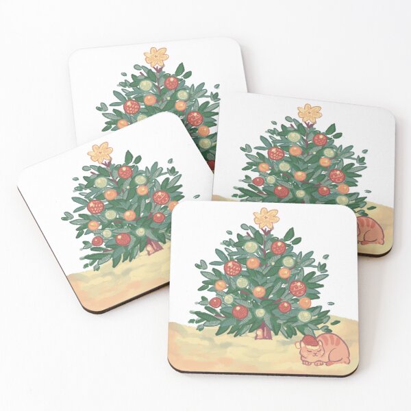 Item preview, Cozy Christmas Tree & Cat (No BG) designed and sold by lalassketching.