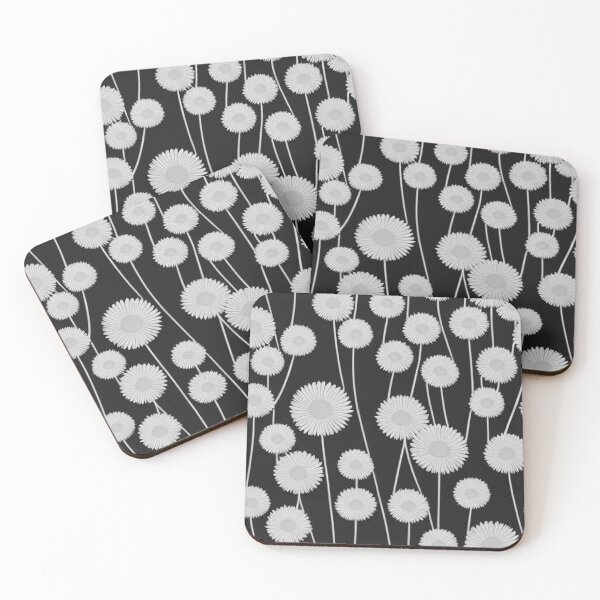 Item preview, White dandelion flowers pattern designed and sold by randrdesign.