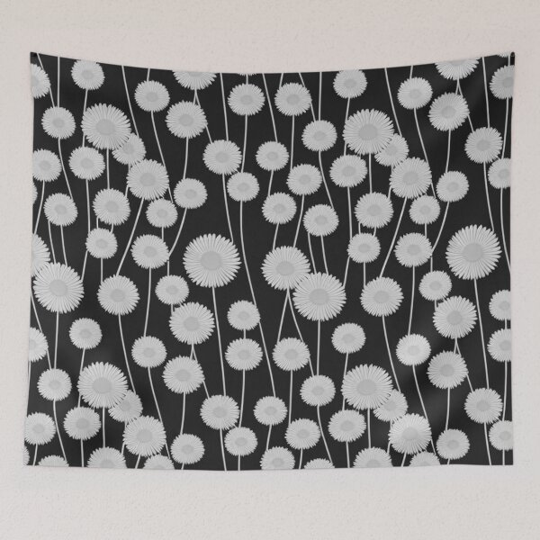 Item preview, White dandelion flowers pattern designed and sold by randrdesign.
