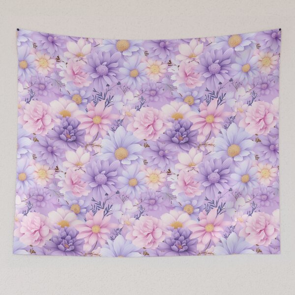 Item preview, Seamless Colorful Flowers on Pastel Purple | Floral Pattern Design designed and sold by Thanatphak Tansakul.