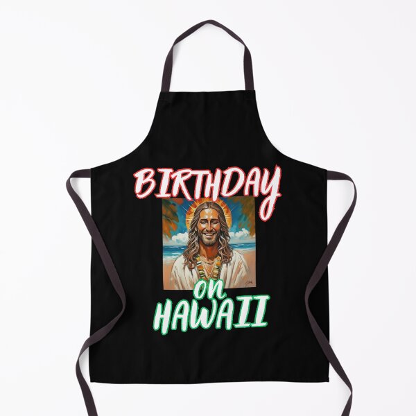 Item preview, Birthday on Hawaii with smilling Jesus on the beach Xmas christian funny gifts designed and sold by thankful-loco.