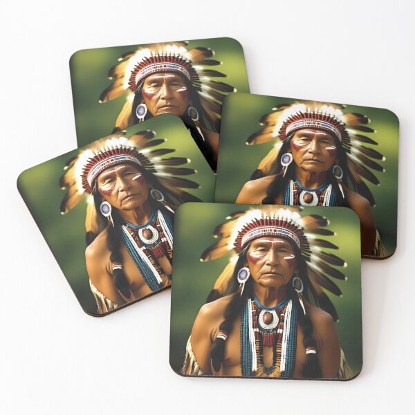 Item preview, AMERICAN INDIAN PORTRAIT designed and sold by PIGCASSOSAIART.