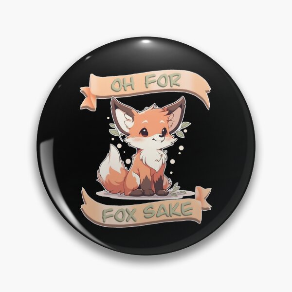 Item preview, Oh For Fox Sake Happy Fox Banner Black Shirt Design by Zeesdesign on Redbubble designed and sold by ZEESDESIGN.