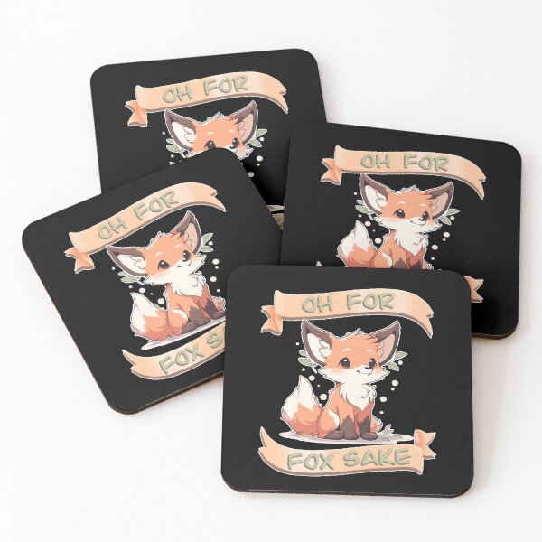 Item preview, Oh For Fox Sake Happy Fox Banner Black Shirt Design by Zeesdesign on Redbubble designed and sold by ZEESDESIGN.
