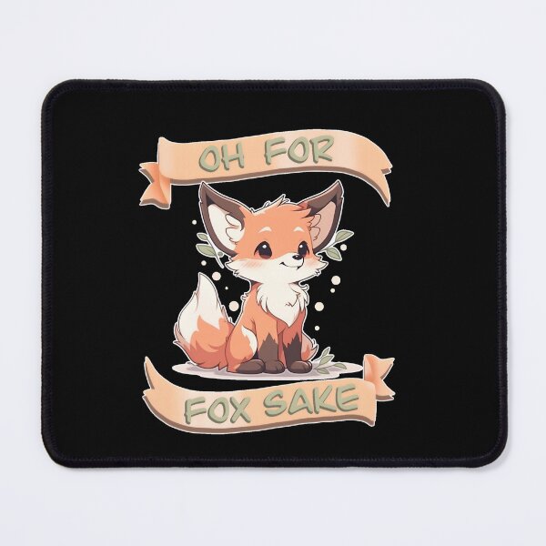 Item preview, Oh For Fox Sake Happy Fox Banner Black Shirt Design by Zeesdesign on Redbubble designed and sold by ZEESDESIGN.