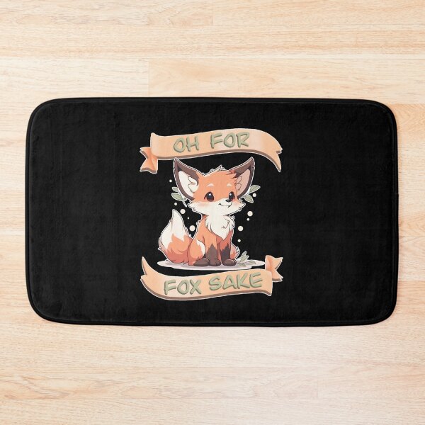 Item preview, Oh For Fox Sake Happy Fox Banner Black Shirt Design by Zeesdesign on Redbubble designed and sold by ZEESDESIGN.