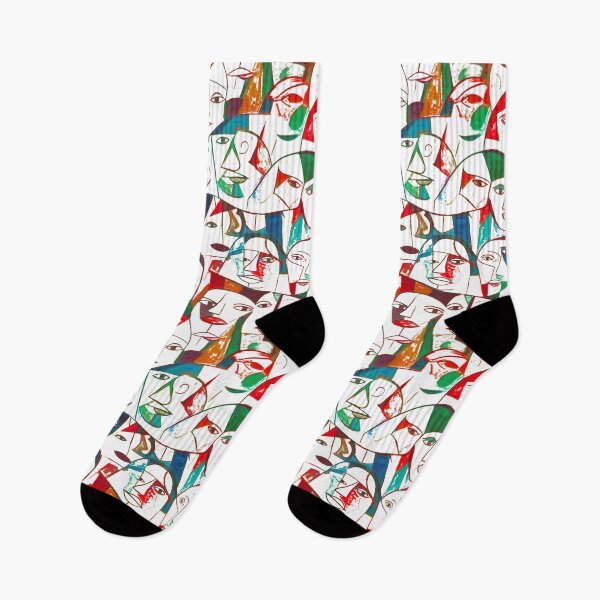 Item preview, Copy of Abstract expressionism people faces  white green red designed and sold by Alessandro Remo Mazzoni Remotextiles.