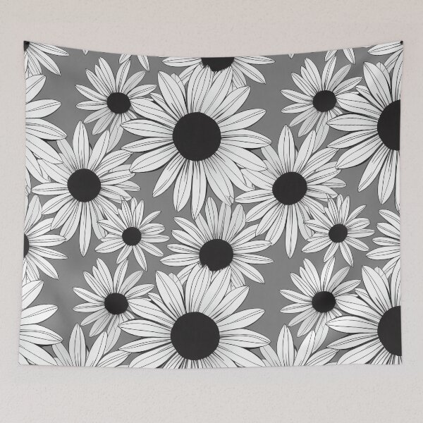Item preview, Daisy flower pattern in black & white designed and sold by randrdesign.