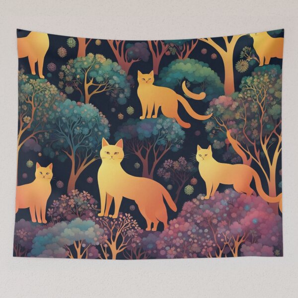 Item preview, Nature's Seasonal Symphony: Merry Christmas and The Garden Cats designed and sold by Owl-o-the-wisp.
