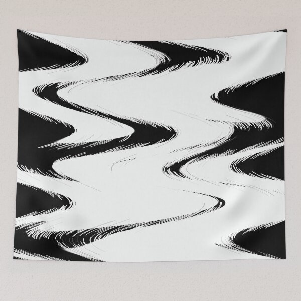 Item preview, abstract black and white waves designed and sold by TiffyChaa.