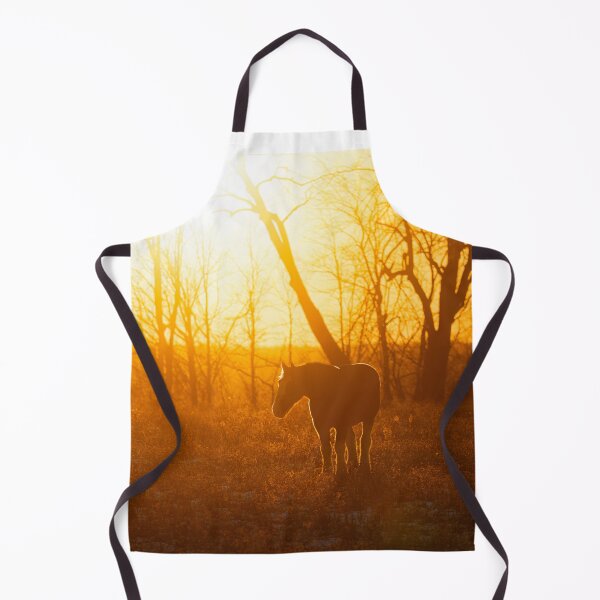 Item preview, Clydesdale horse silhouette in an autumn meadow at sunset designed and sold by James Cumming.