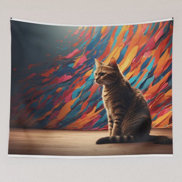 Item preview, A Royal Cat in a Vibrant Background designed and sold by PalettePetal.