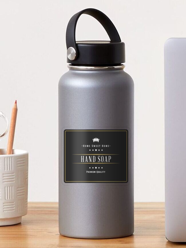 Imagen 1 de 3, Pegatina con la obra Luxury Hand Soap Label / Dark Brown and Gold / Modern Decoration, diseñada y vendida por thisticker.