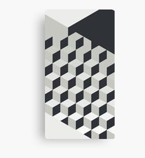 Gradient Cubes – Ebony Black / Warm Gray Canvas Print